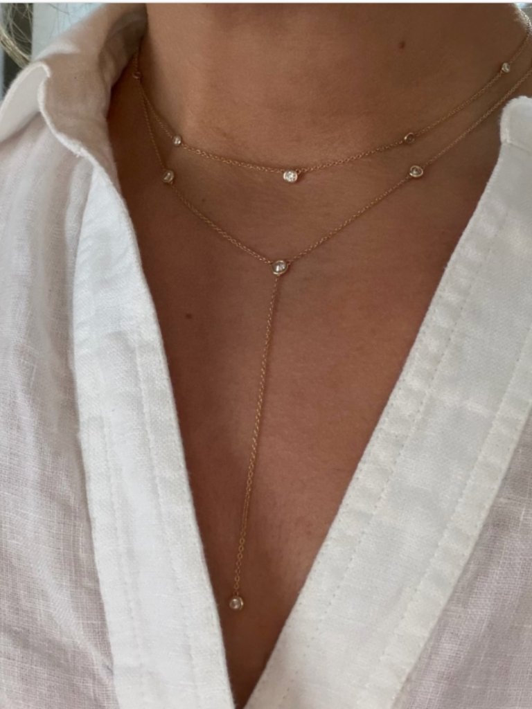 Diamond Lariat Necklace (Babygold) — image 4 of 4